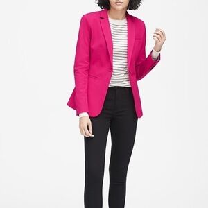 Banana Republic Long and Lean Bi-Stretch Blazer Hot Pink Size 6